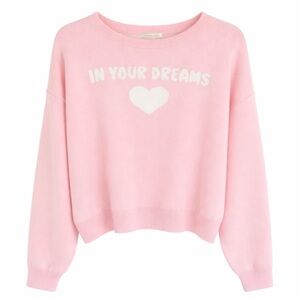 Stella Tweed Pink In Your Dreams Heart Sweater Size XL